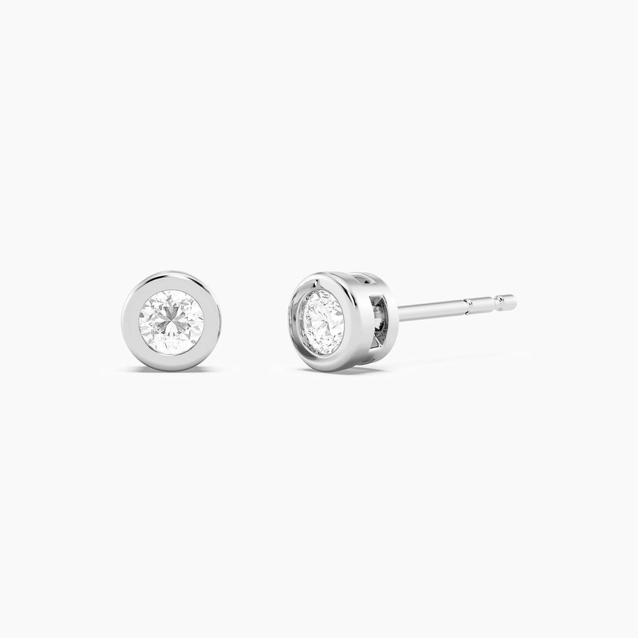 Lab-Grown 0.26 Ct Bezel Stud Earrings