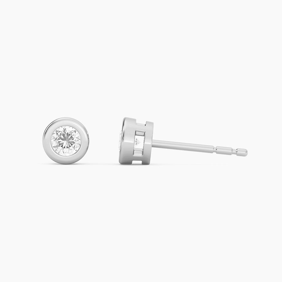 Lab-Grown 0.26 Ct Bezel Stud Earrings