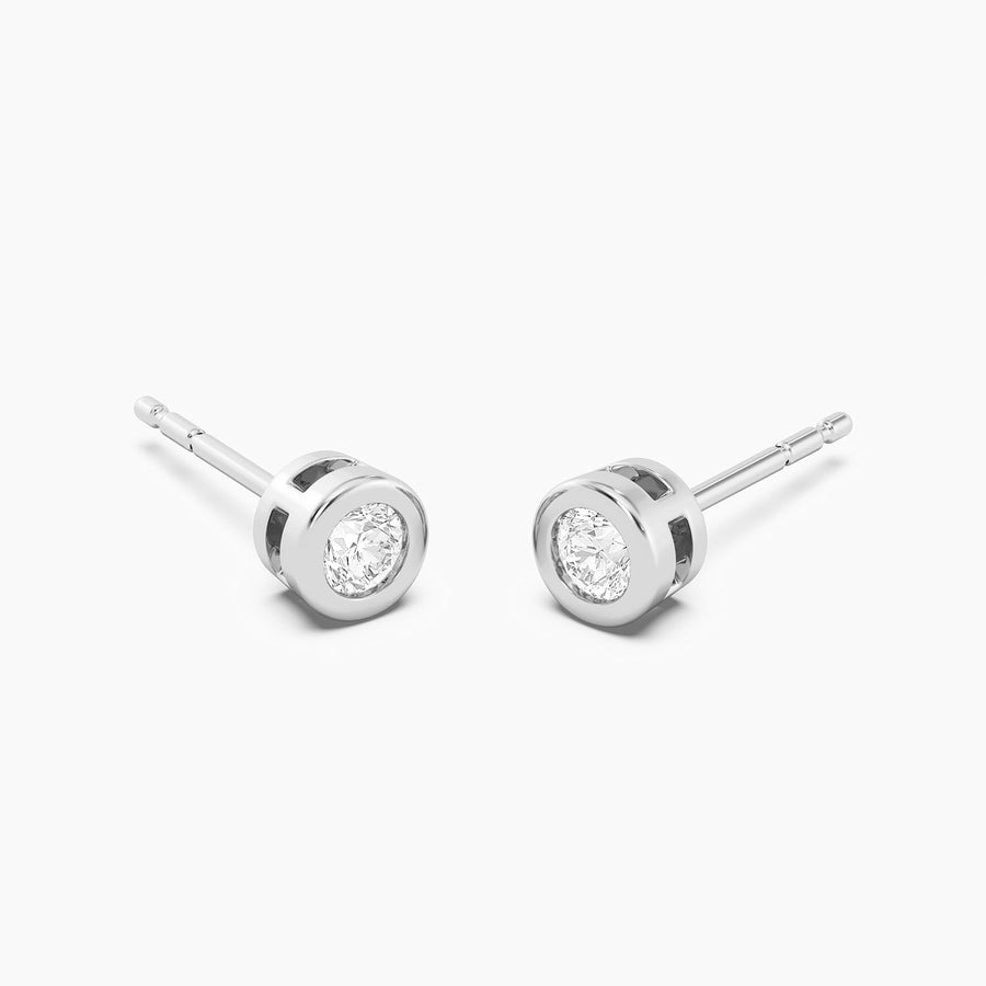 Lab-Grown 0.26 Ct Bezel Stud Earrings