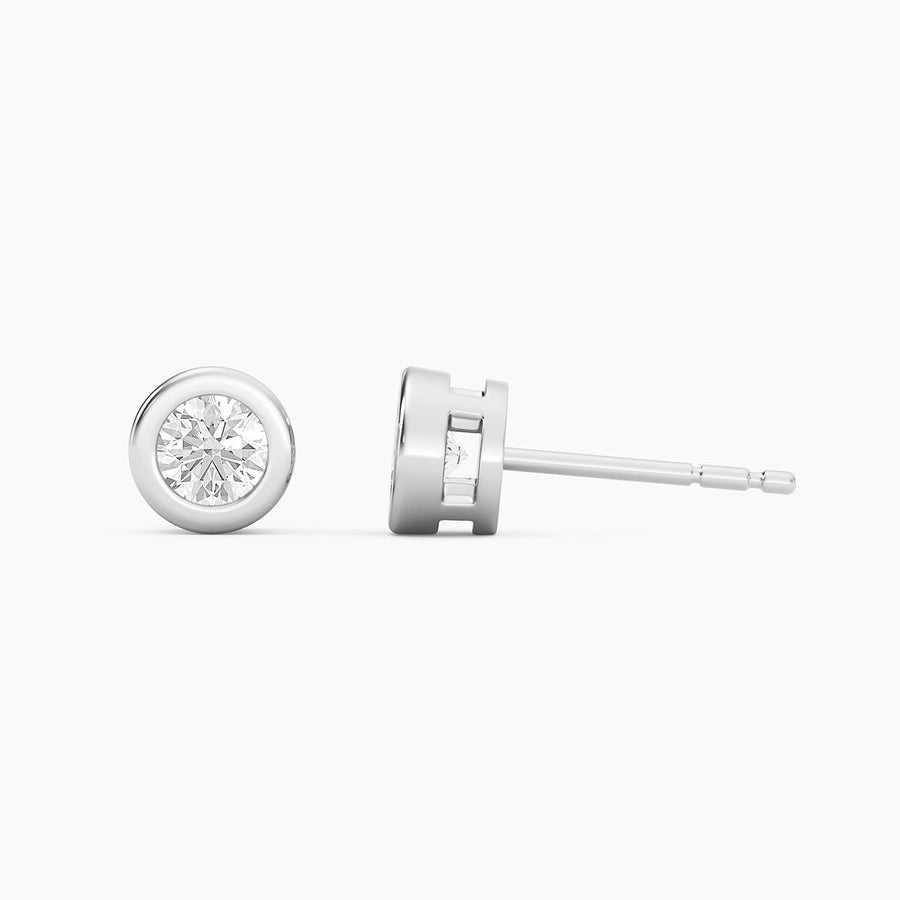Lab-Grown 0.50 Ct Bezel Stud Earrings