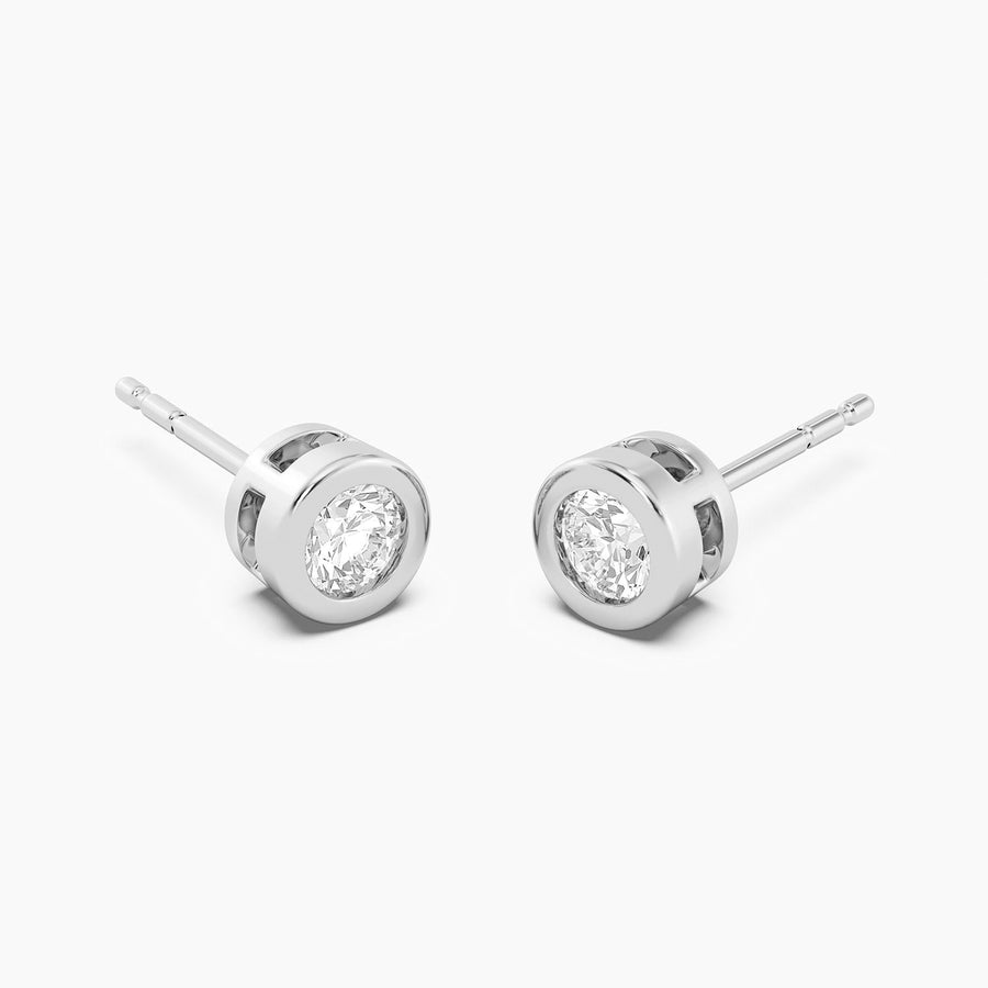 Lab-Grown 0.50 Ct Bezel Stud Earrings
