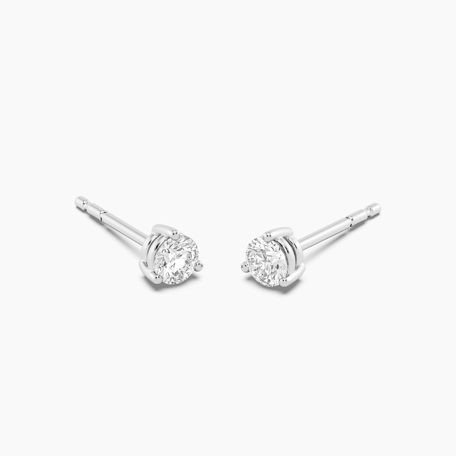 Lab-Grown 0.26 Ct Three Prong Stud Earrings