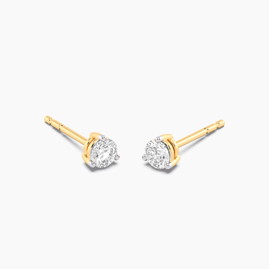 Lab-Grown 0.26 Ct Three Prong Stud Earrings