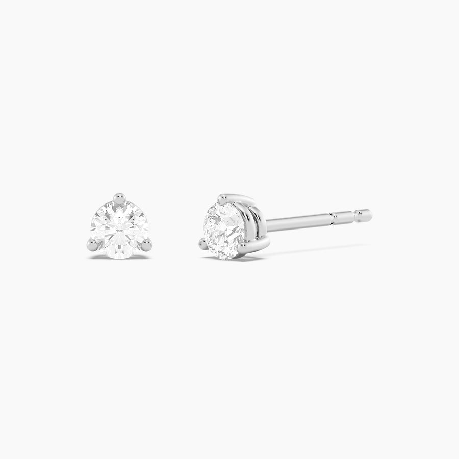 Lab-Grown 0.26 Ct Three Prong Stud Earrings