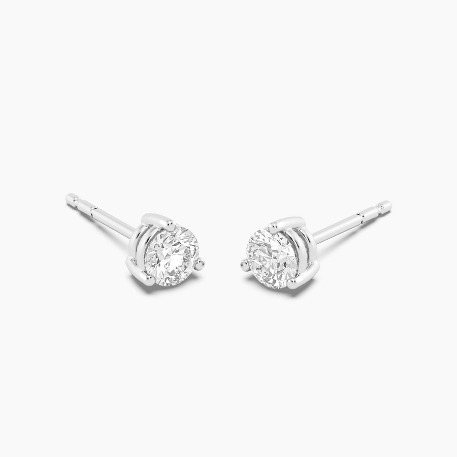 Lab-Grown 0.50 Ct Three Prong Stud Earrings