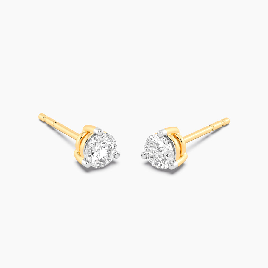 Lab-Grown 0.50 Ct Three Prong Stud Earrings