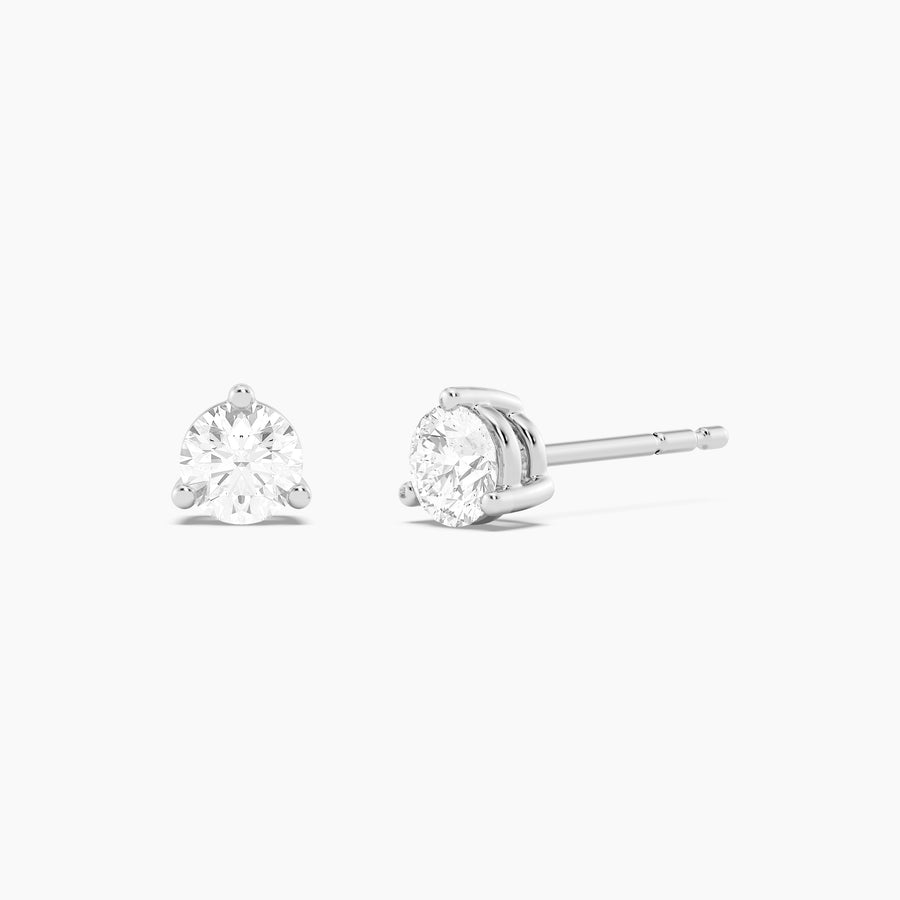 Lab-Grown 0.50 Ct Three Prong Stud Earrings