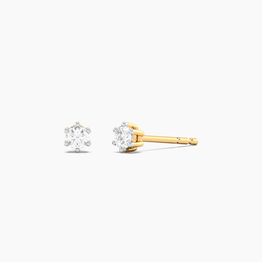 Lab-Grown 0.14 Ct Six Prong Stud Earrings