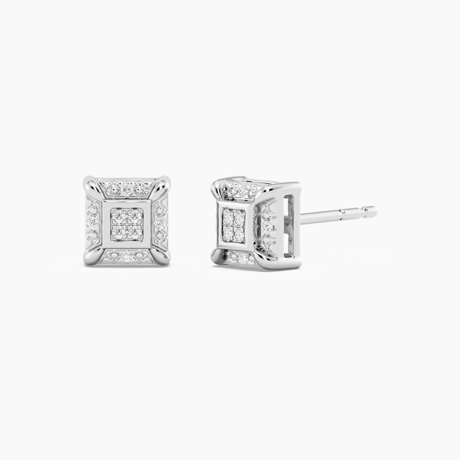 Lab-Grown Guarded Cube Stud Earrings