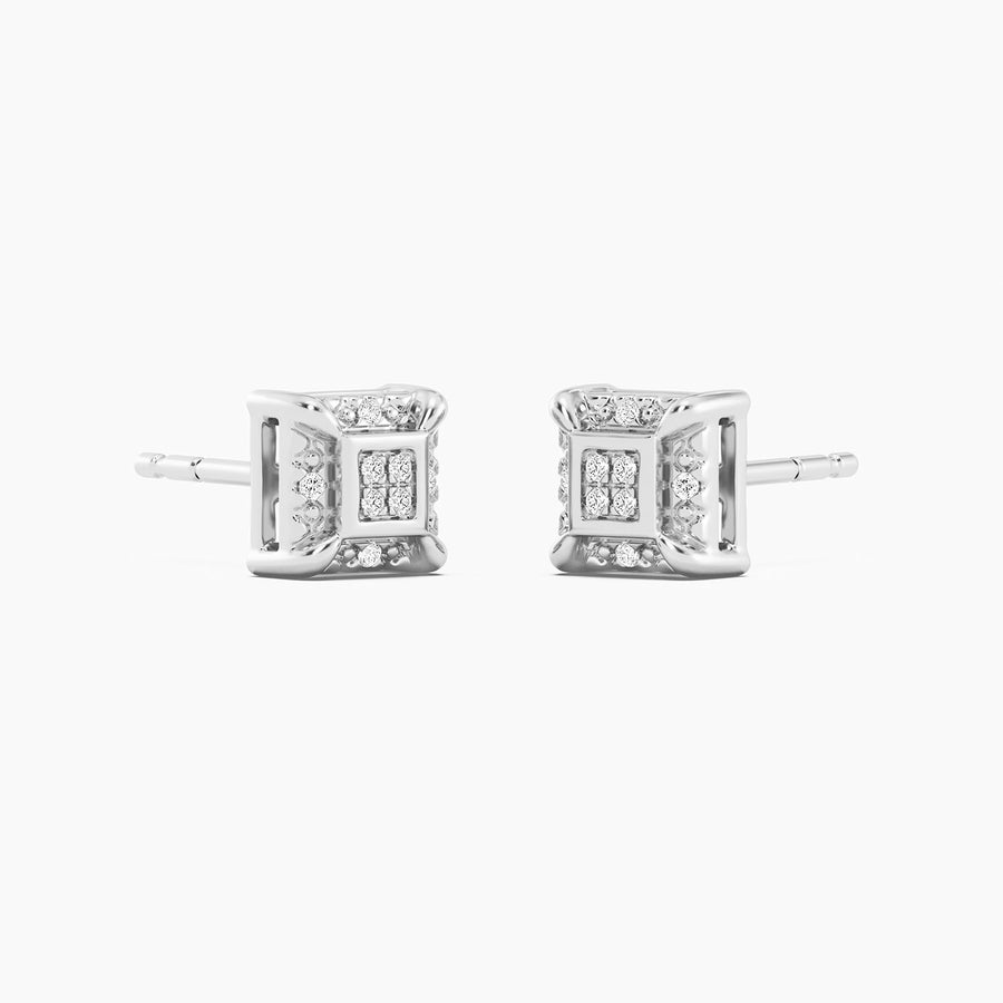 Lab-Grown Guarded Cube Stud Earrings