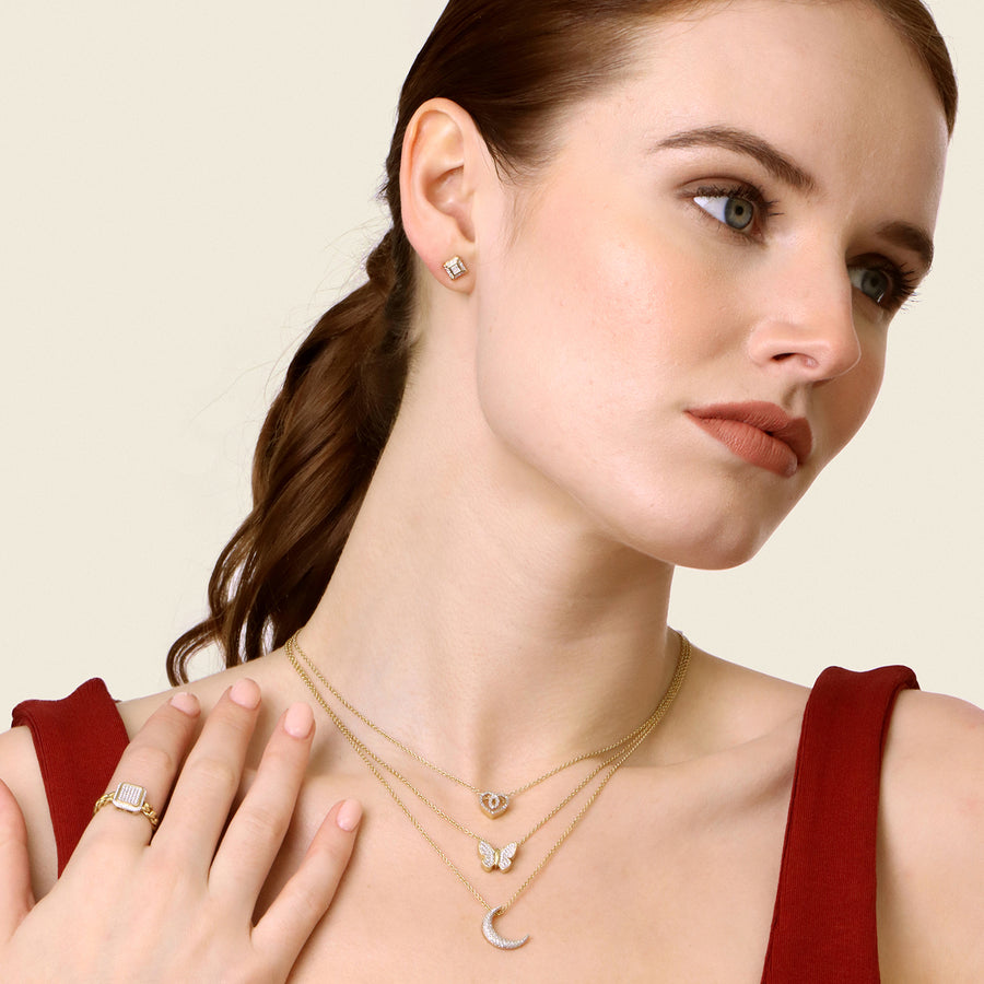 Lab-Grown Heart Intertwined Pendant Necklace