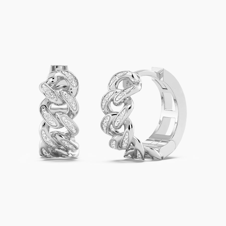 Lab-Grown Diamond Curb Hoop Earrings