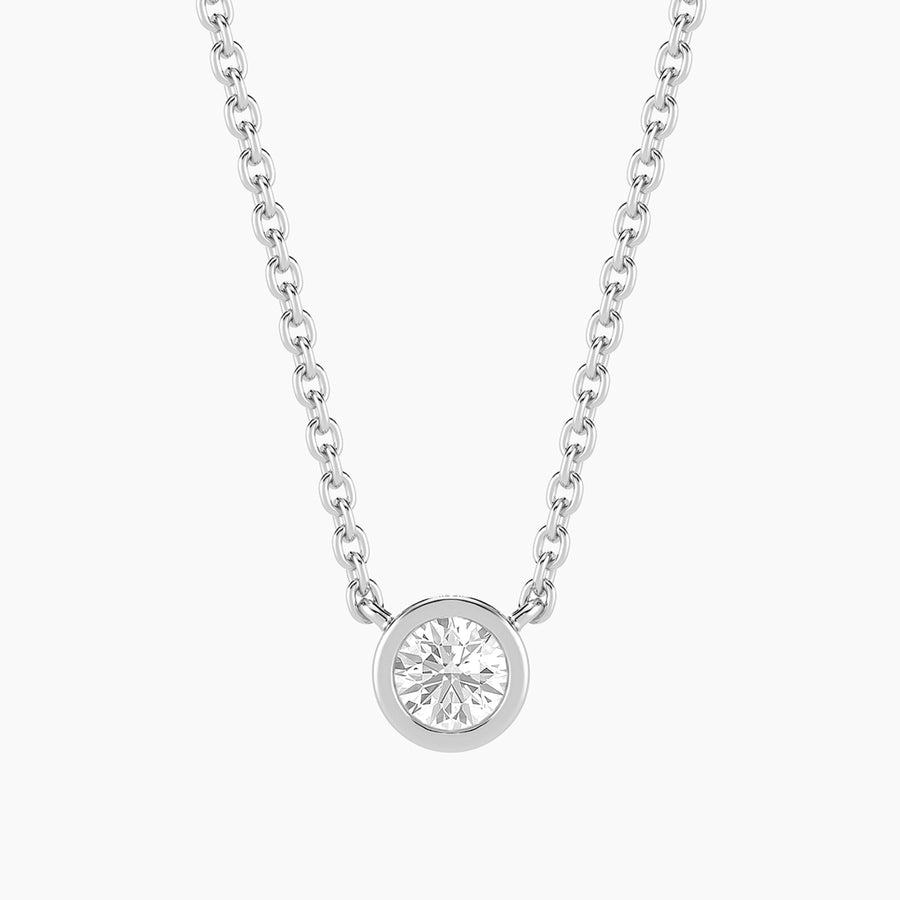 Lab-Grown 0.20 Ct Signature Bezel Pendant Necklace
