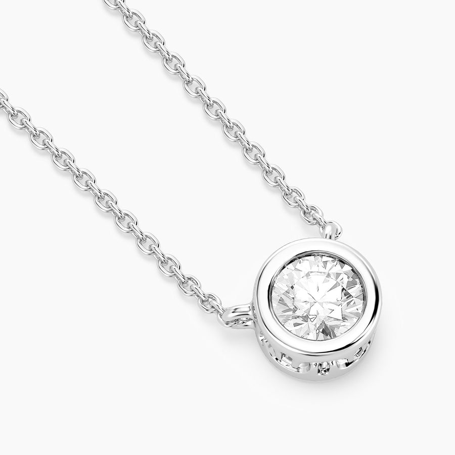 Lab-Grown 0.20 Ct Signature Bezel Pendant Necklace