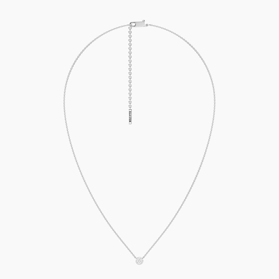 Lab-Grown 0.20 Ct Signature Bezel Pendant Necklace