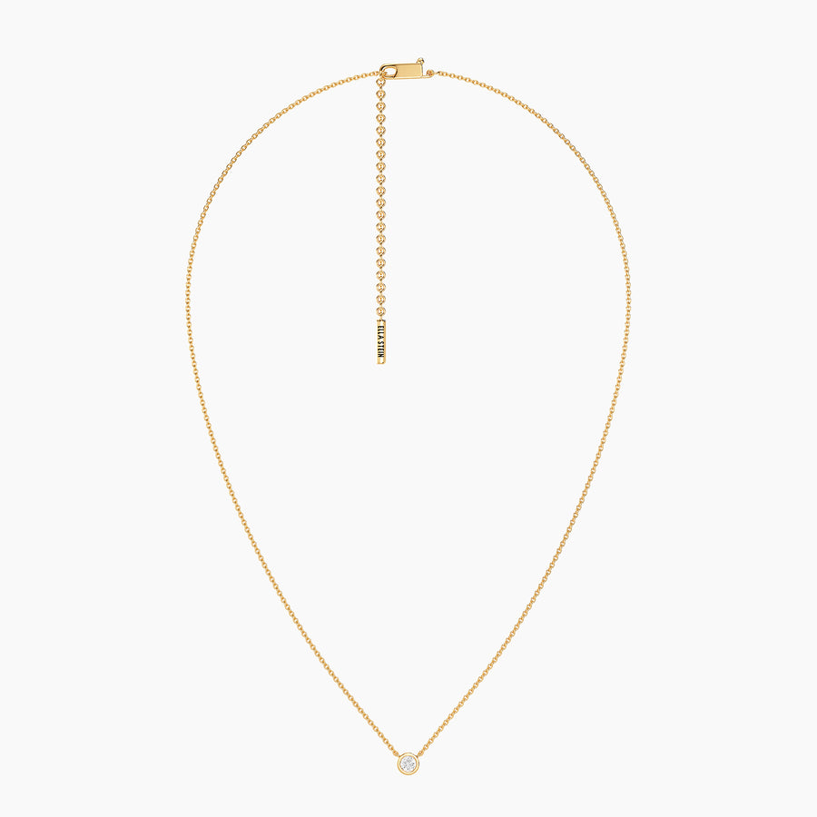 Lab-Grown 0.20 Ct Signature Bezel Pendant Necklace