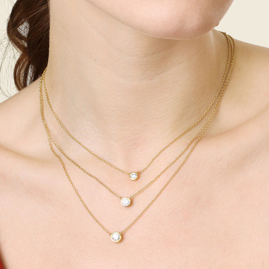 Lab-Grown 0.50 Ct Signature Bezel Pendant Necklace