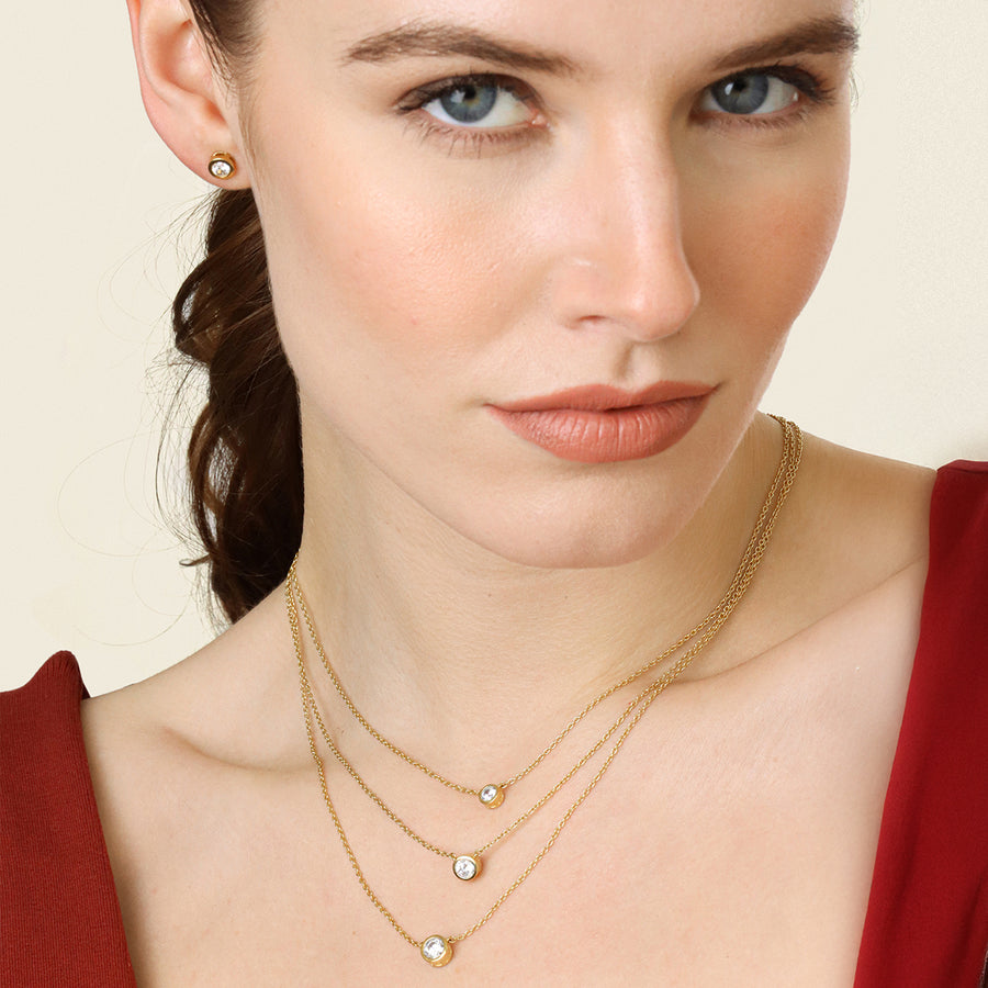 Lab-Grown 0.33 Ct Signature Bezel Pendant Necklace