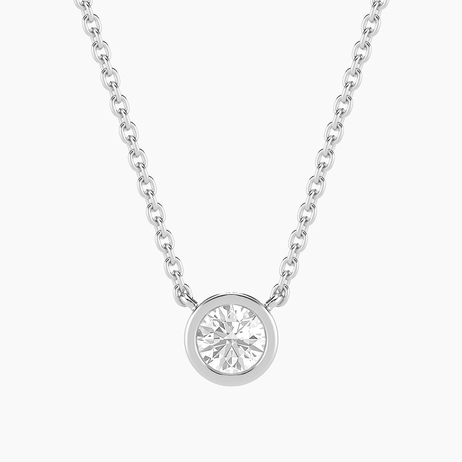 Lab-Grown 0.33 Ct Signature Bezel Pendant Necklace