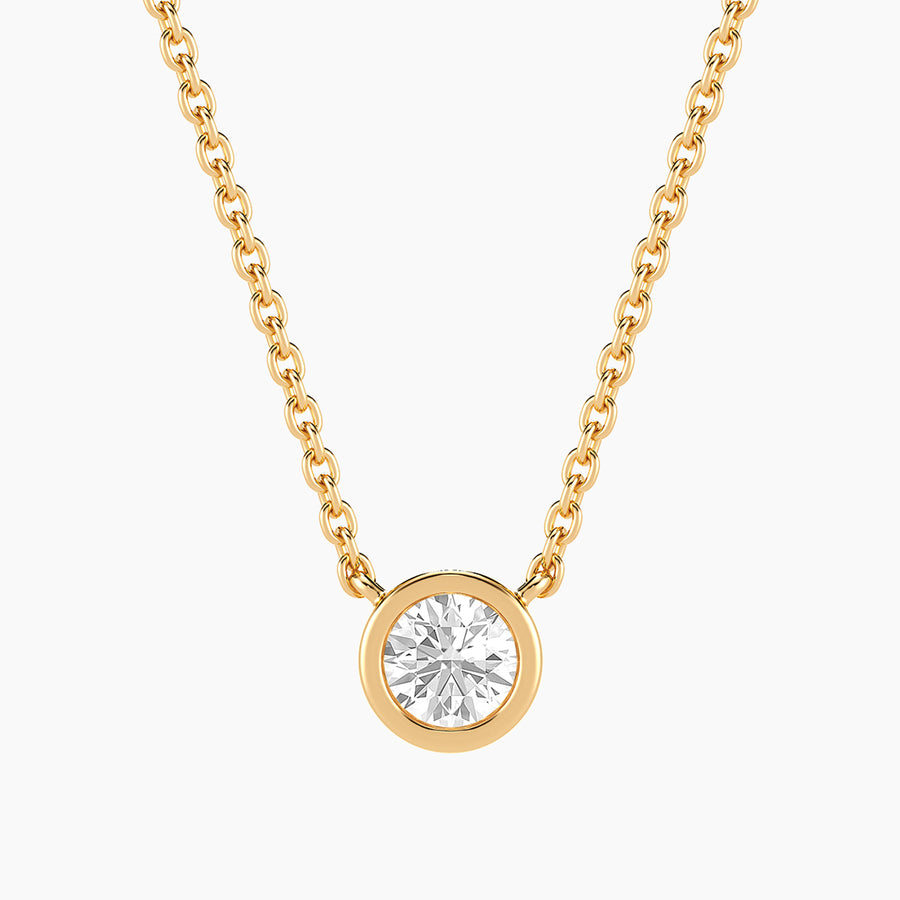 Lab-Grown 0.33 Ct Signature Bezel Pendant Necklace