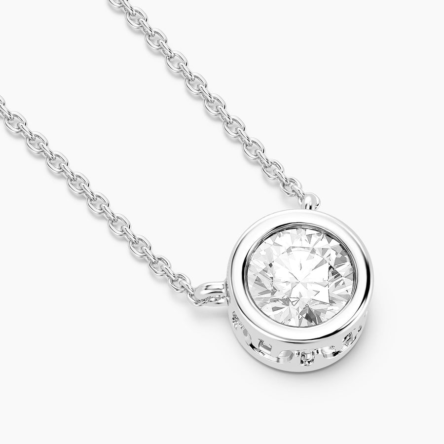 Lab-Grown 0.33 Ct Signature Bezel Pendant Necklace