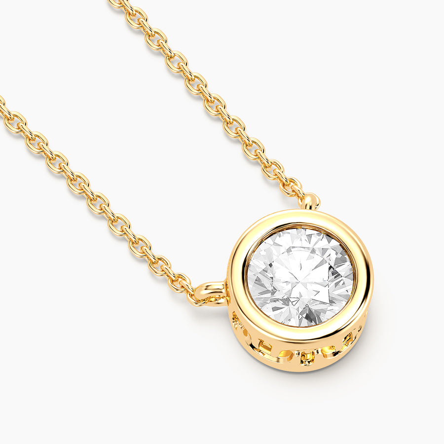 Lab-Grown 0.33 Ct Signature Bezel Pendant Necklace