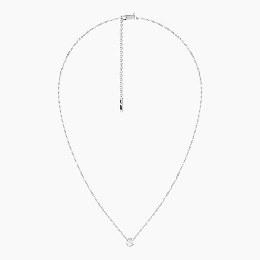 Lab-Grown 0.33 Ct Signature Bezel Pendant Necklace