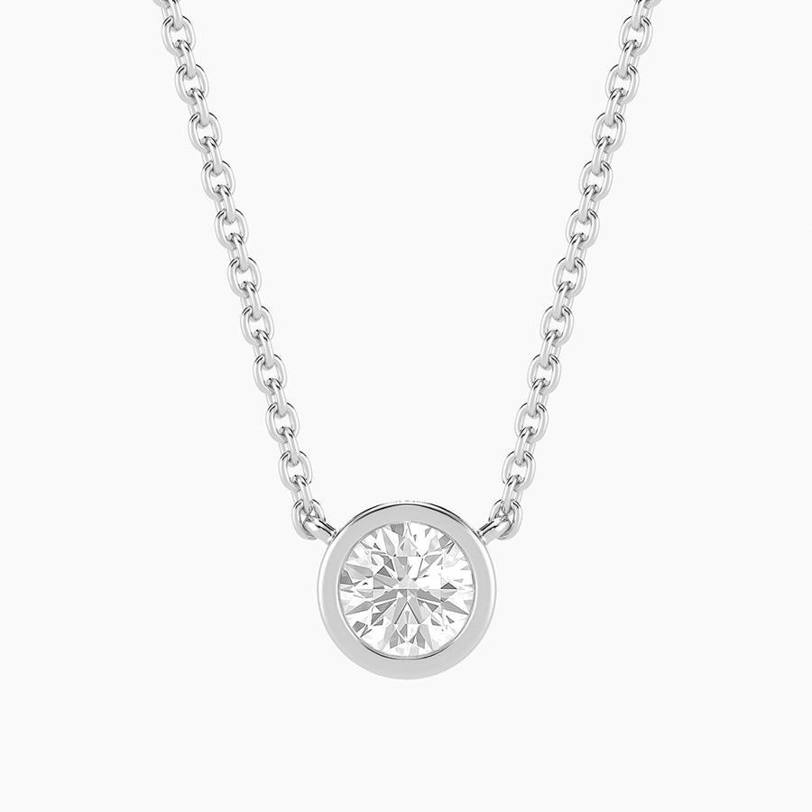 Lab-Grown 0.50 Ct Signature Bezel Pendant Necklace
