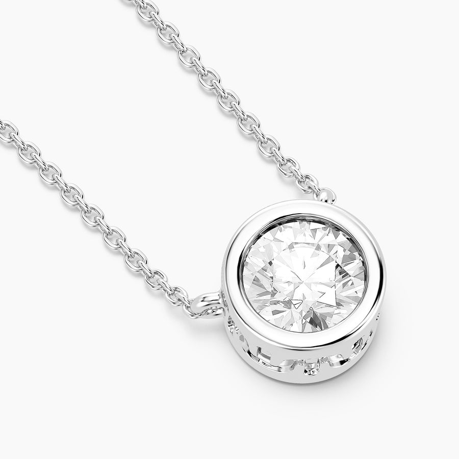 Lab-Grown 0.50 Ct Signature Bezel Pendant Necklace
