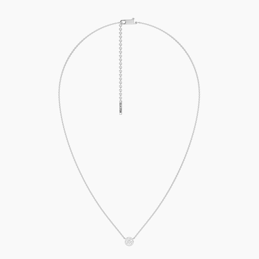 Lab-Grown 0.50 Ct Signature Bezel Pendant Necklace