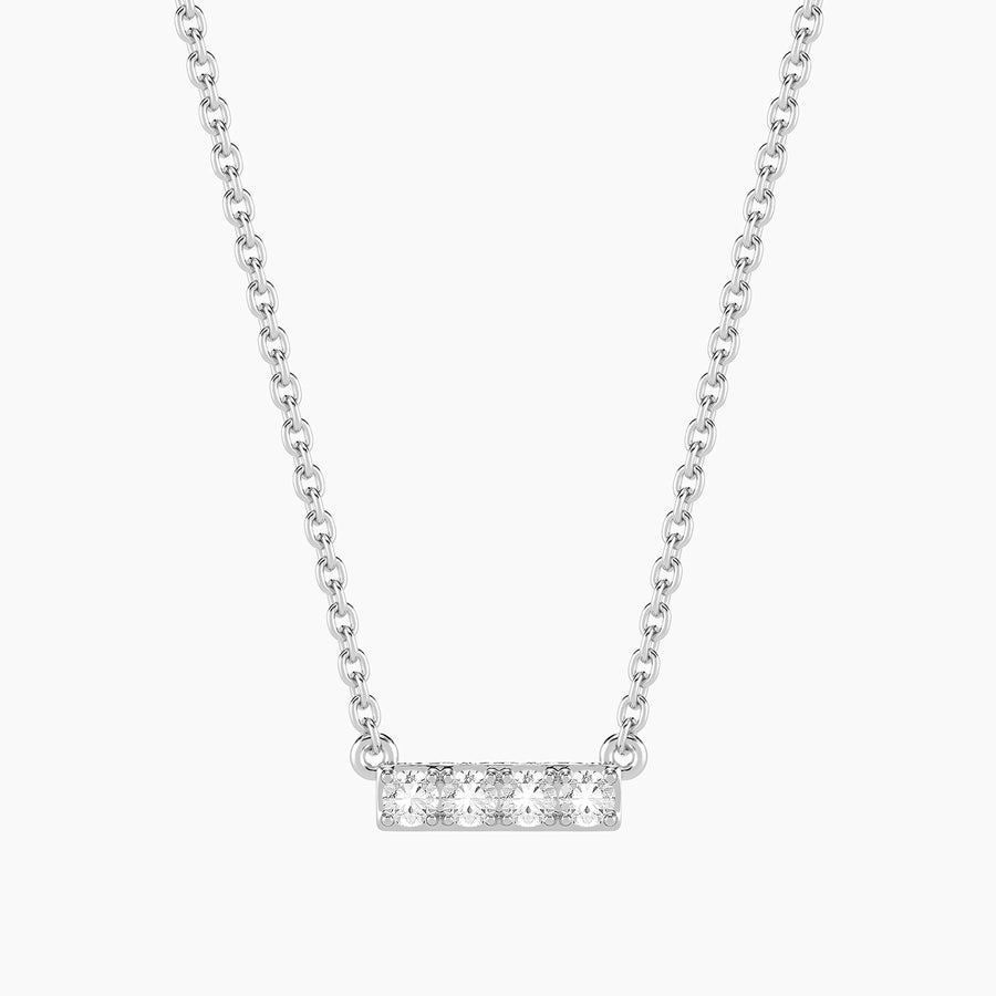Lab-Grown 0.14 Ct Four Diamond Bar Necklace