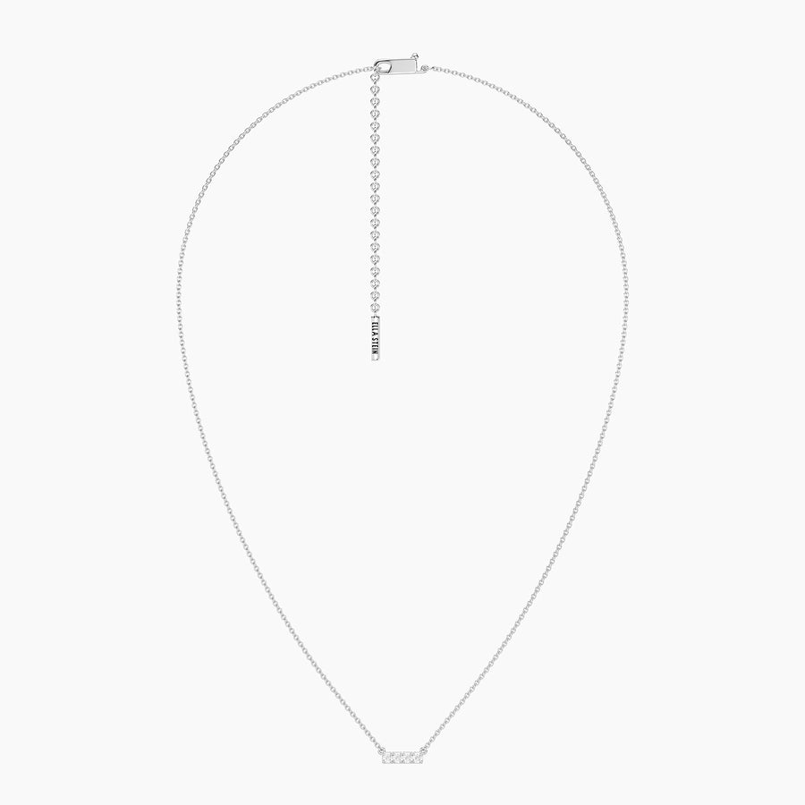 Lab-Grown 0.14 Ct Four Diamond Bar Necklace
