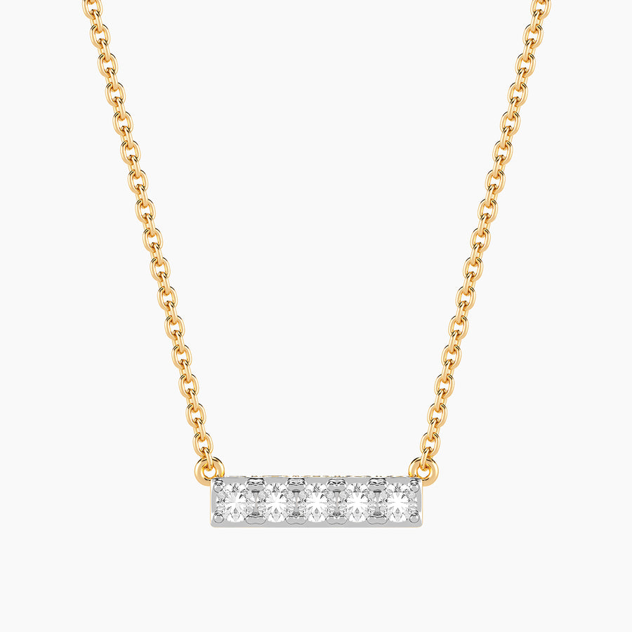 Lab-Grown 0.2 Ct Five Diamond Bar Pendant Necklace