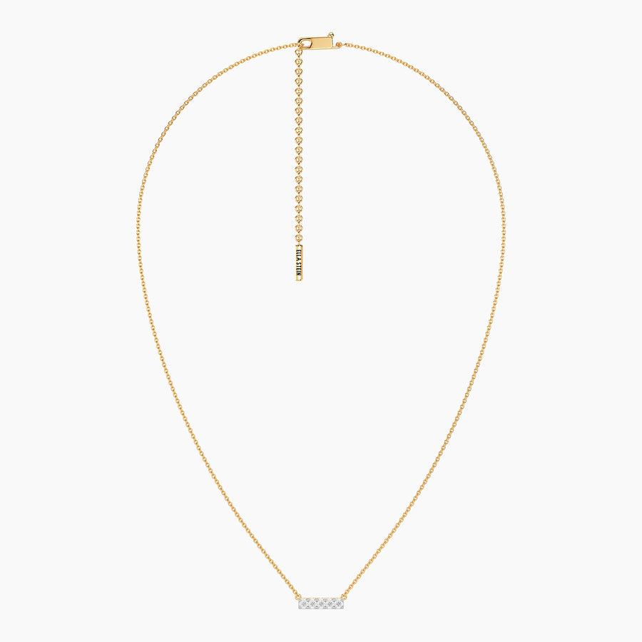 Lab-Grown 0.2 Ct Five Diamond Bar Pendant Necklace