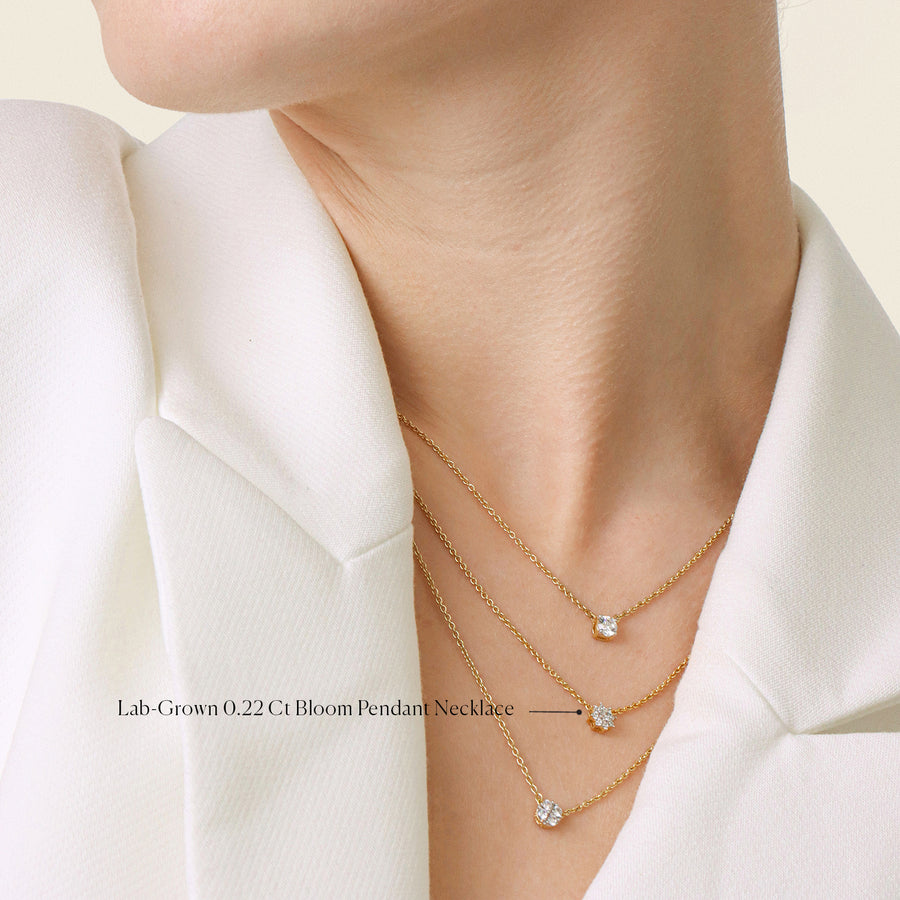 Lab-Grown 0.22 Bloom Pendant Necklace