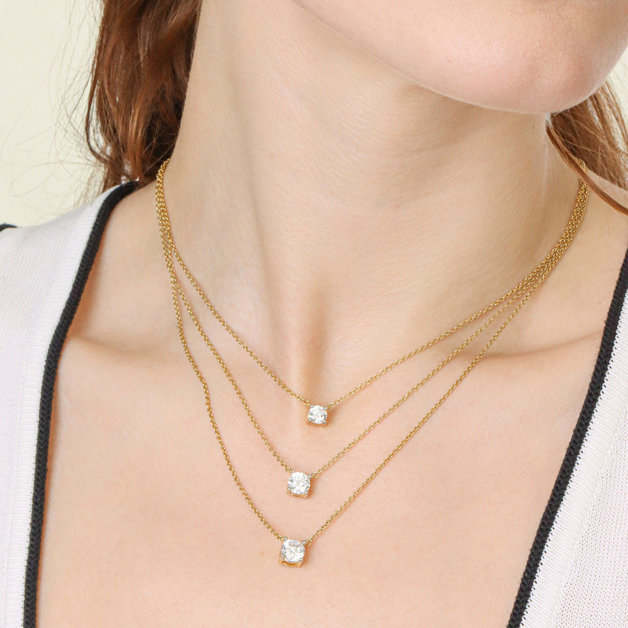 Lab-Grown 0.7 Ct Radiant Gem Pendant Necklace