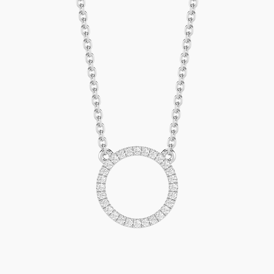 Lab-Grown Circle Pendant Necklace