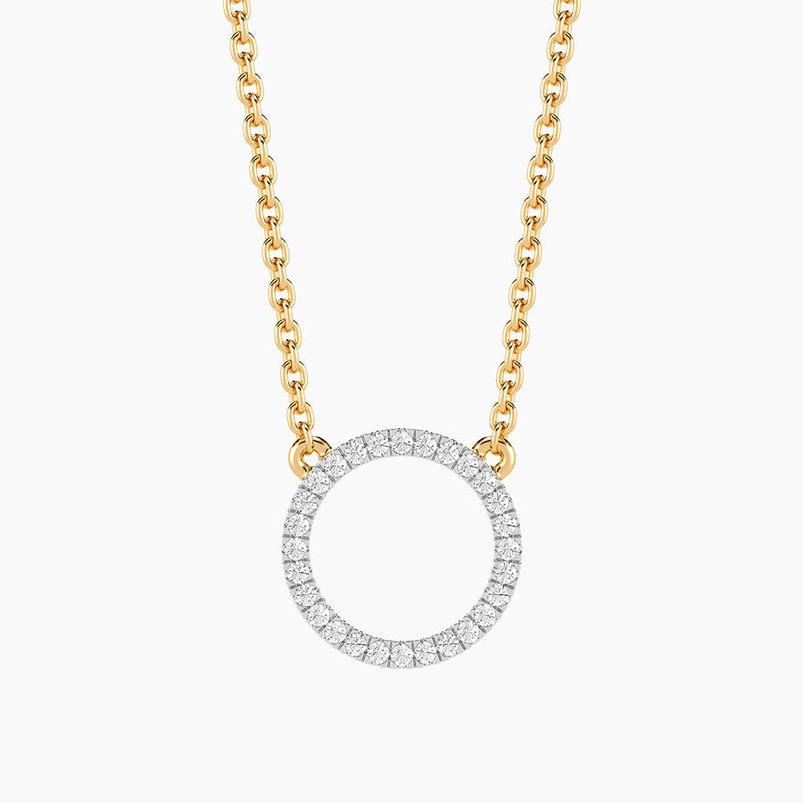 Lab-Grown Circle Pendant Necklace