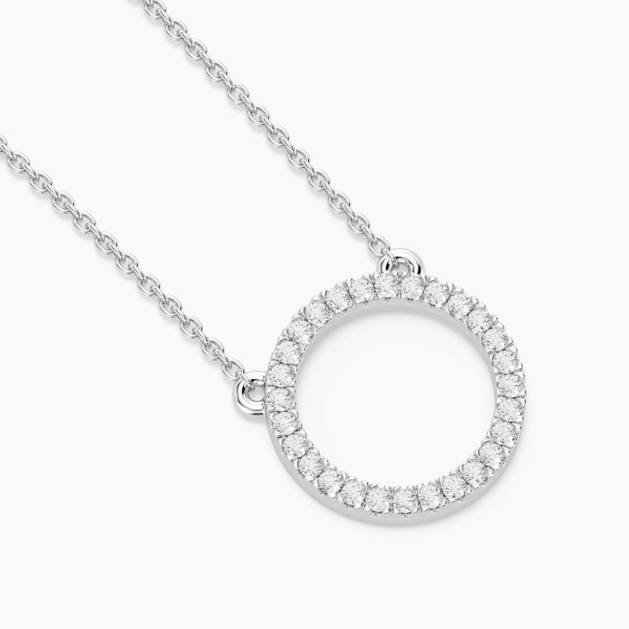 Lab-Grown Circle Pendant Necklace