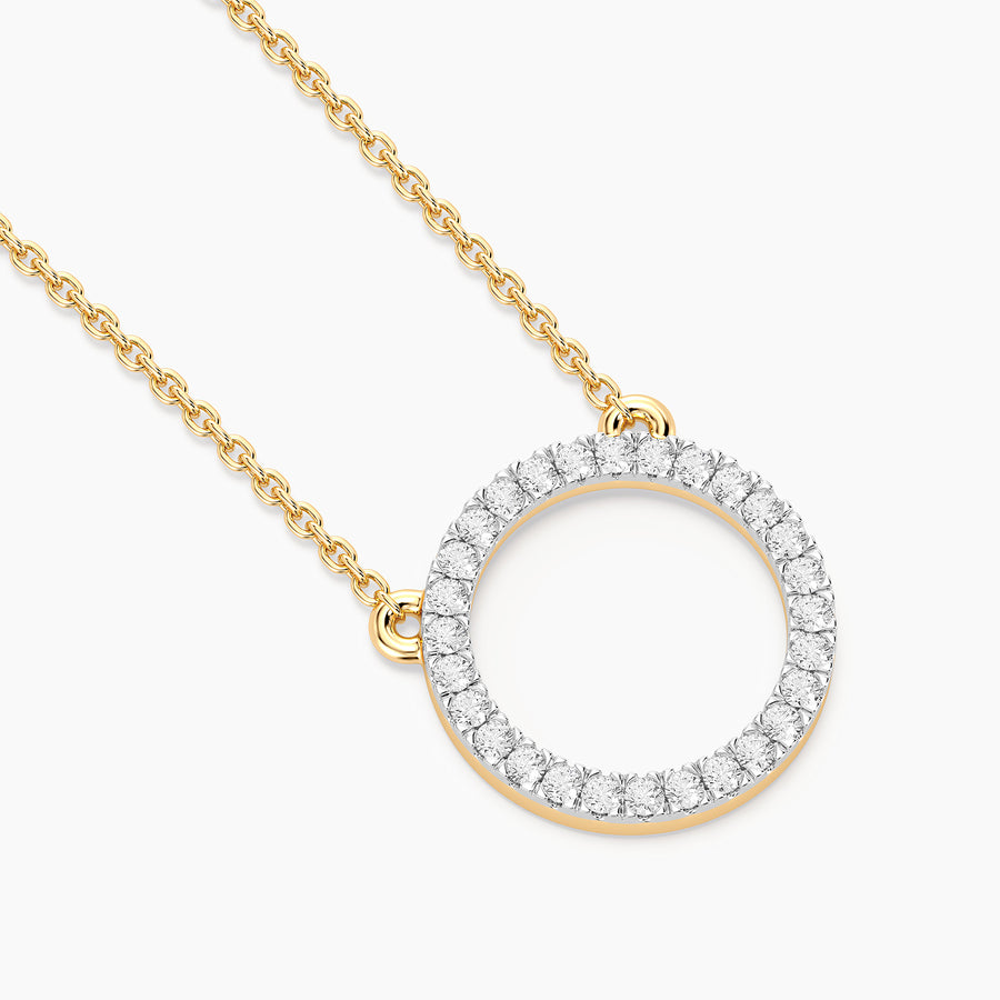 Lab-Grown Circle Pendant Necklace
