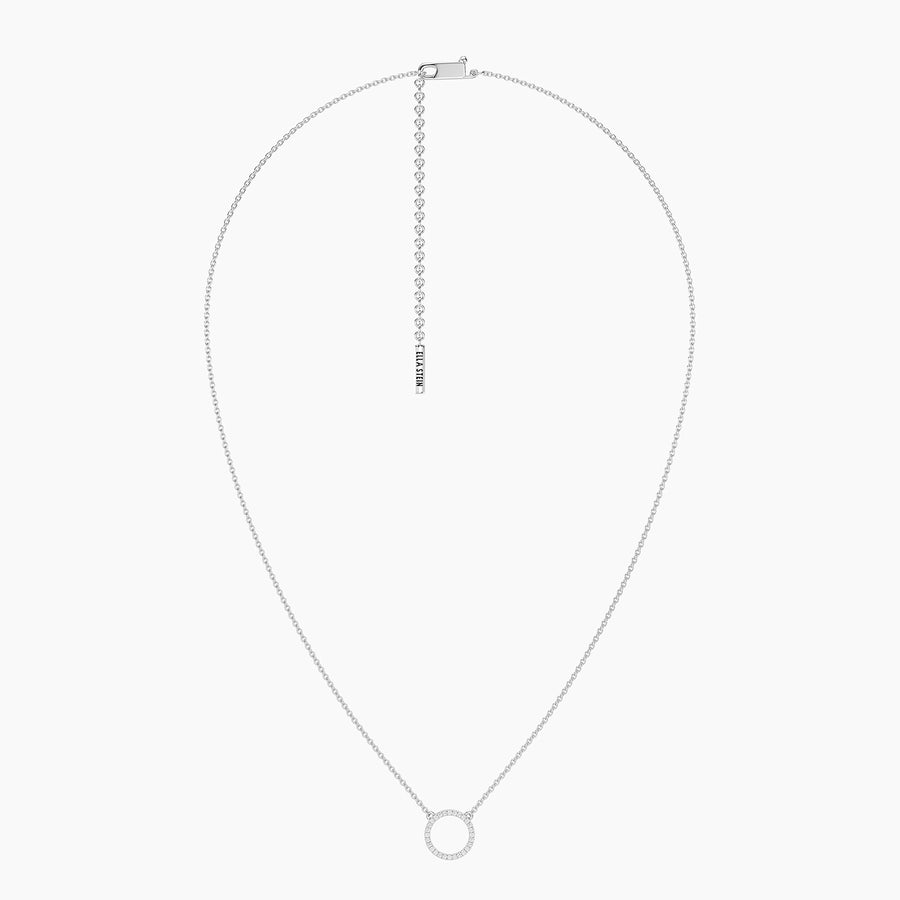 Lab-Grown Circle Pendant Necklace