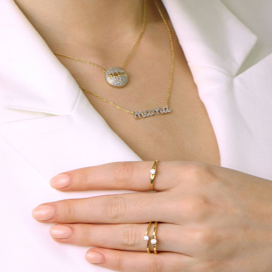 Lab-Grown Mama Pendant Necklace