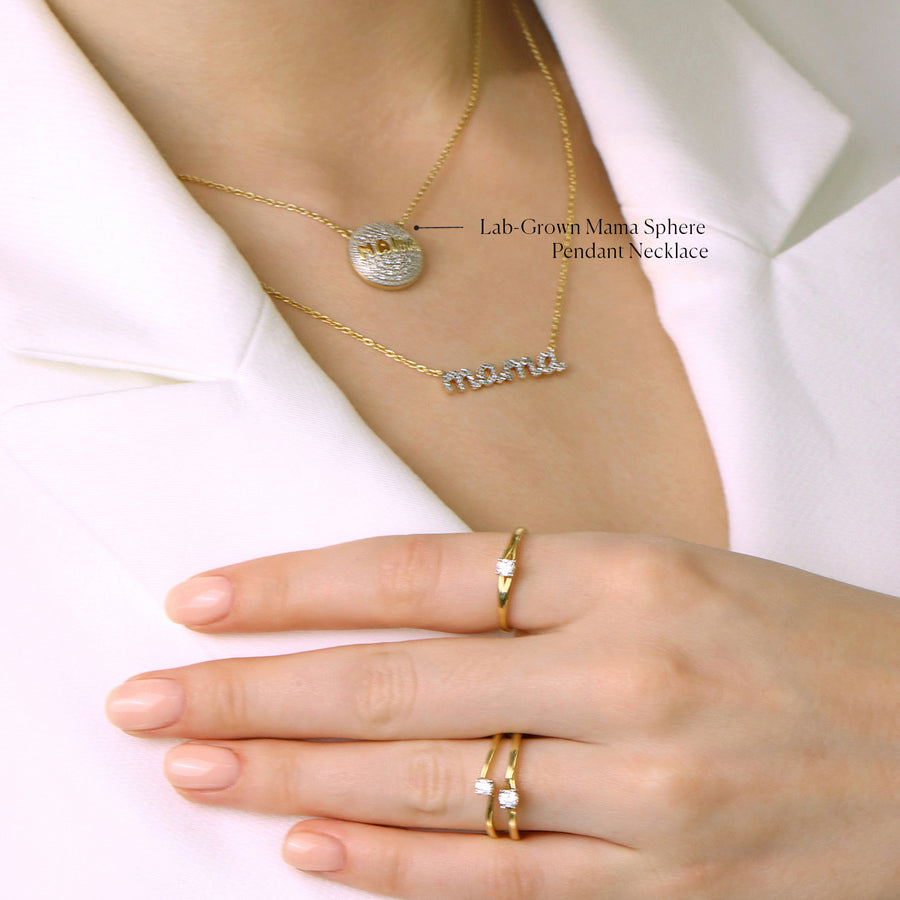 Lab-Grown Mama Sphere Pendant Necklace