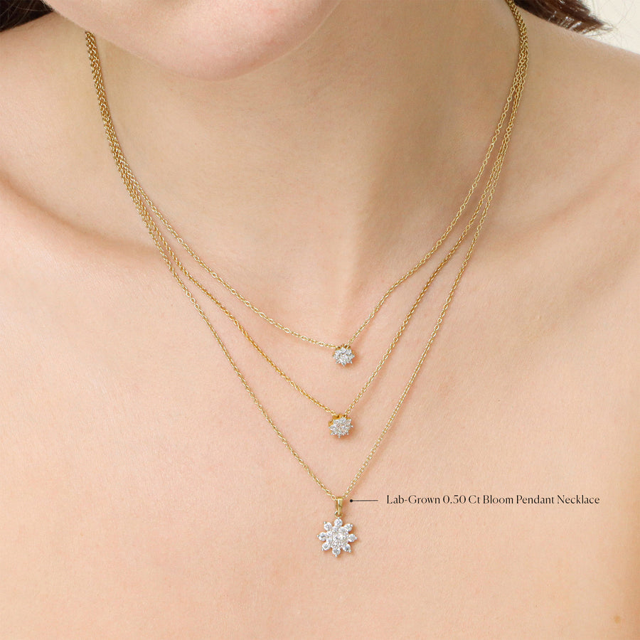 Lab-Grown 0.50 Ct Bloom Pendant Necklace