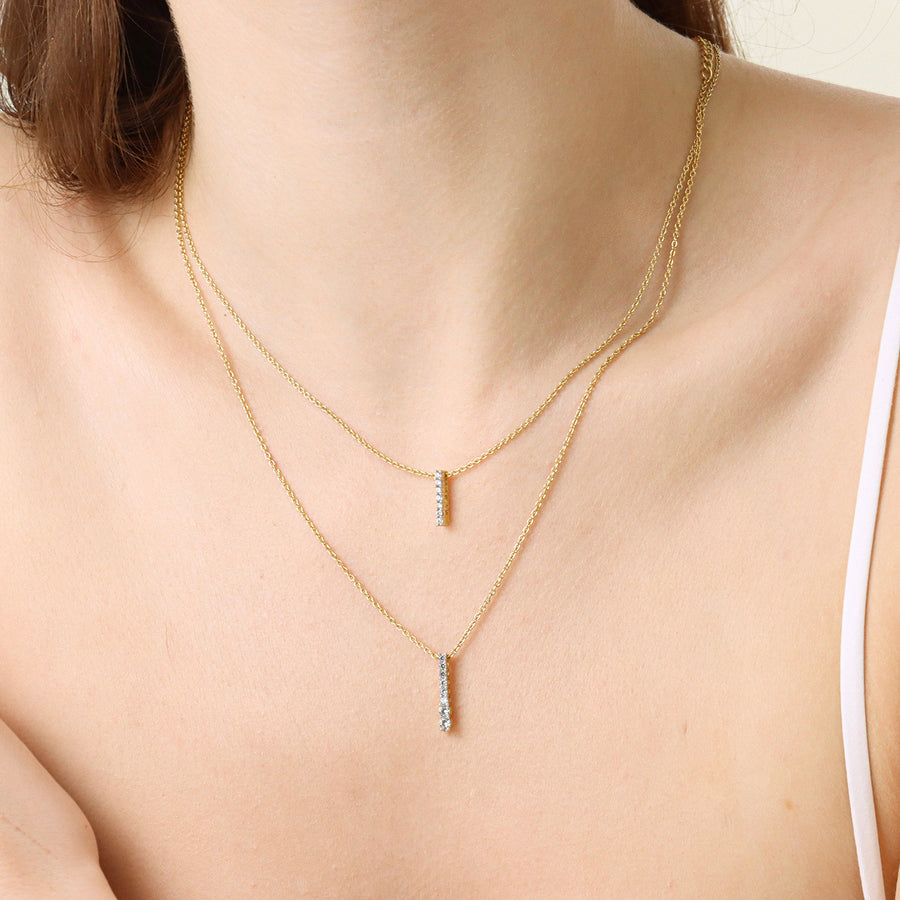 Lab-Grown Classic Bar Pendant Necklace