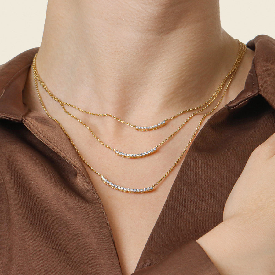 Lab-Grown 0.2 Ct Jewel Bar Pendant Necklace