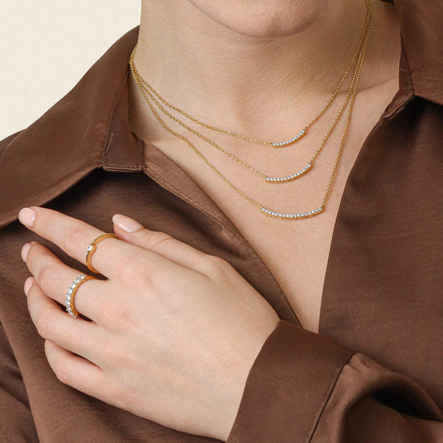 Lab-Grown 0.16 Ct Jewel Bar Pendant Necklace