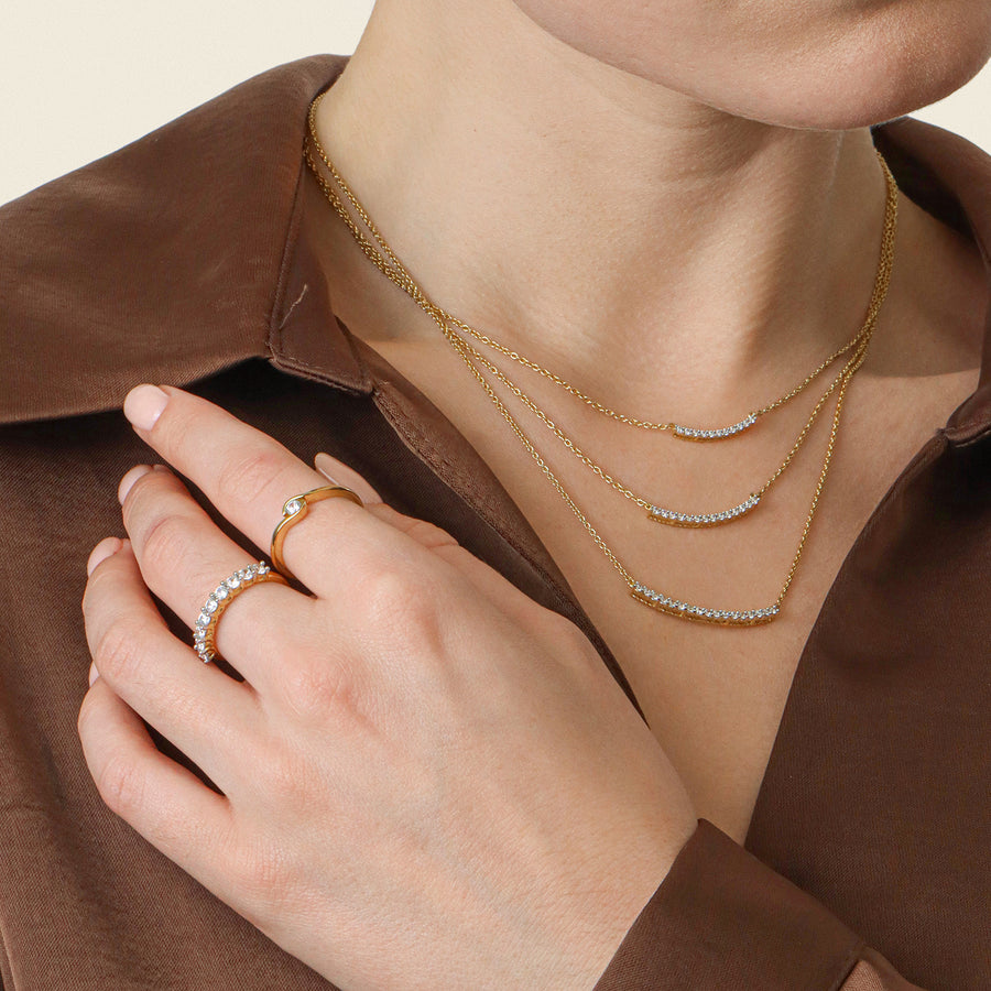 Lab-Grown 0.2 Ct Jewel Bar Pendant Necklace