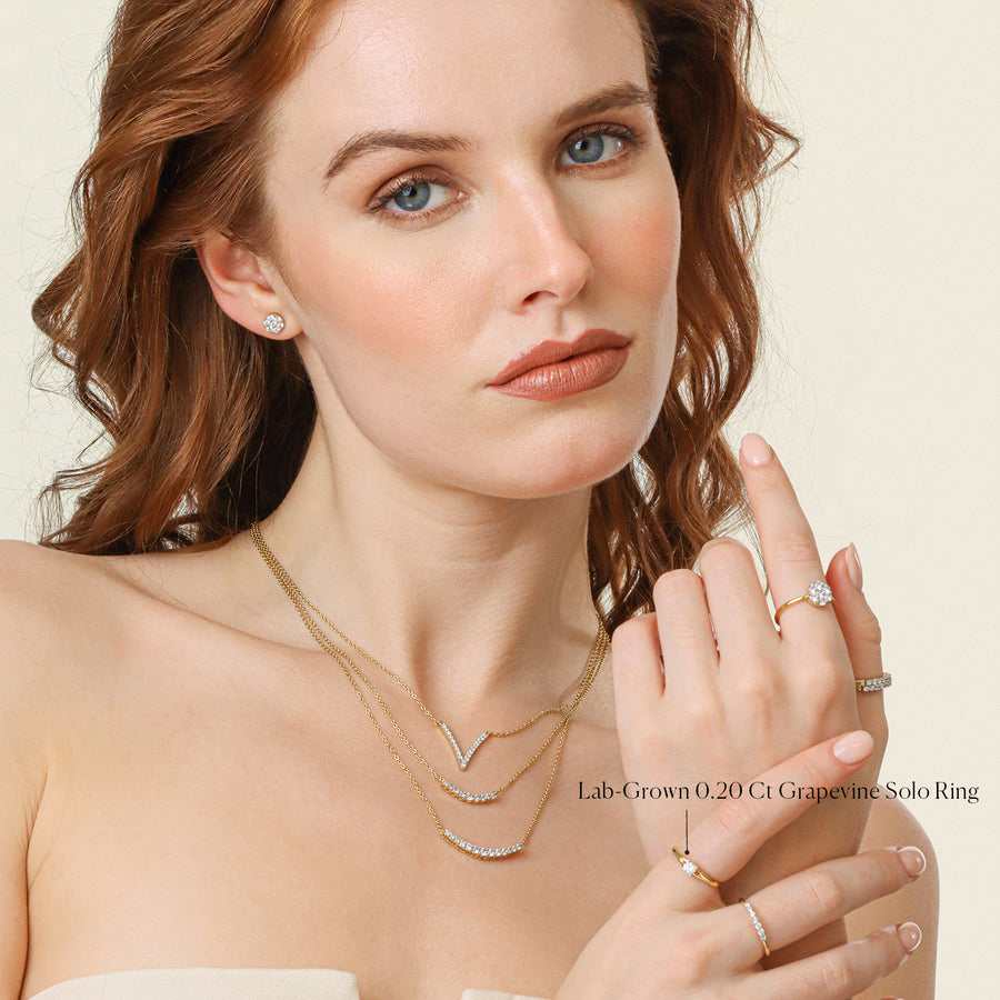Lab-Grown 0.20 Ct Grapevine Solo Ring