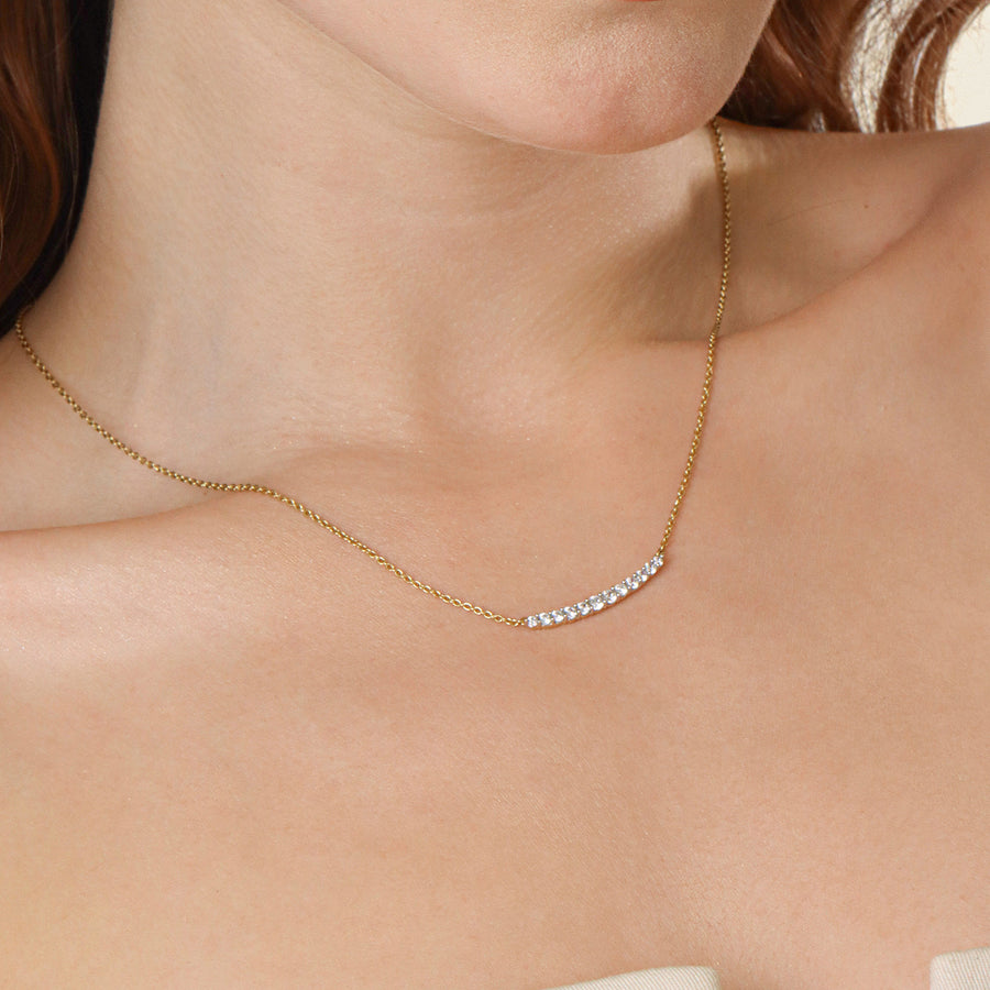 Lab-Grown Glimmer Bar Pendant Necklace